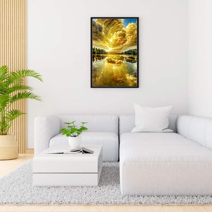Golden Cloud Water Sky - Full Square Drill Diamond Painting 40*70CM