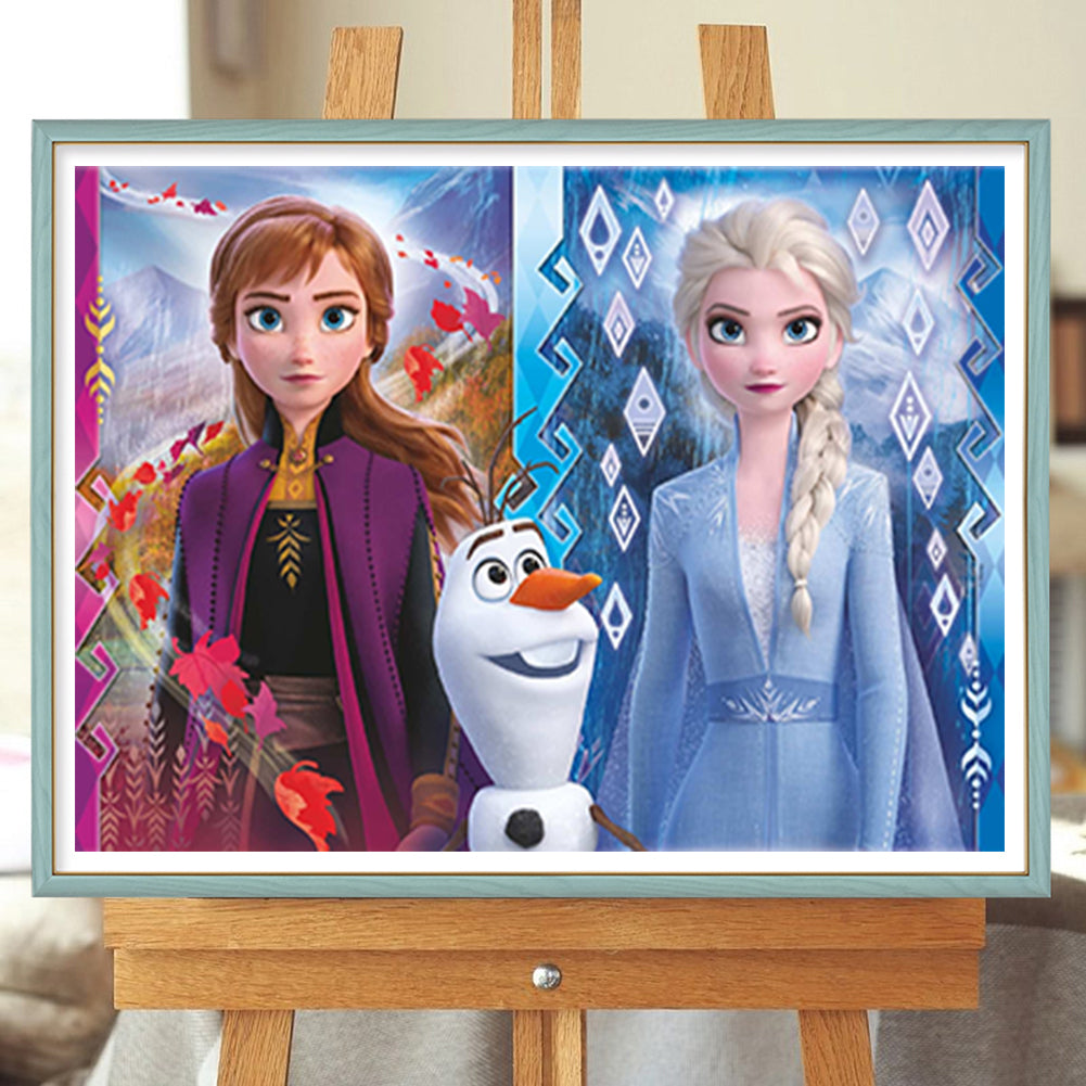 Princess Elsa Princess Anna - Full Round Drill Diamond Painting 50*40CM