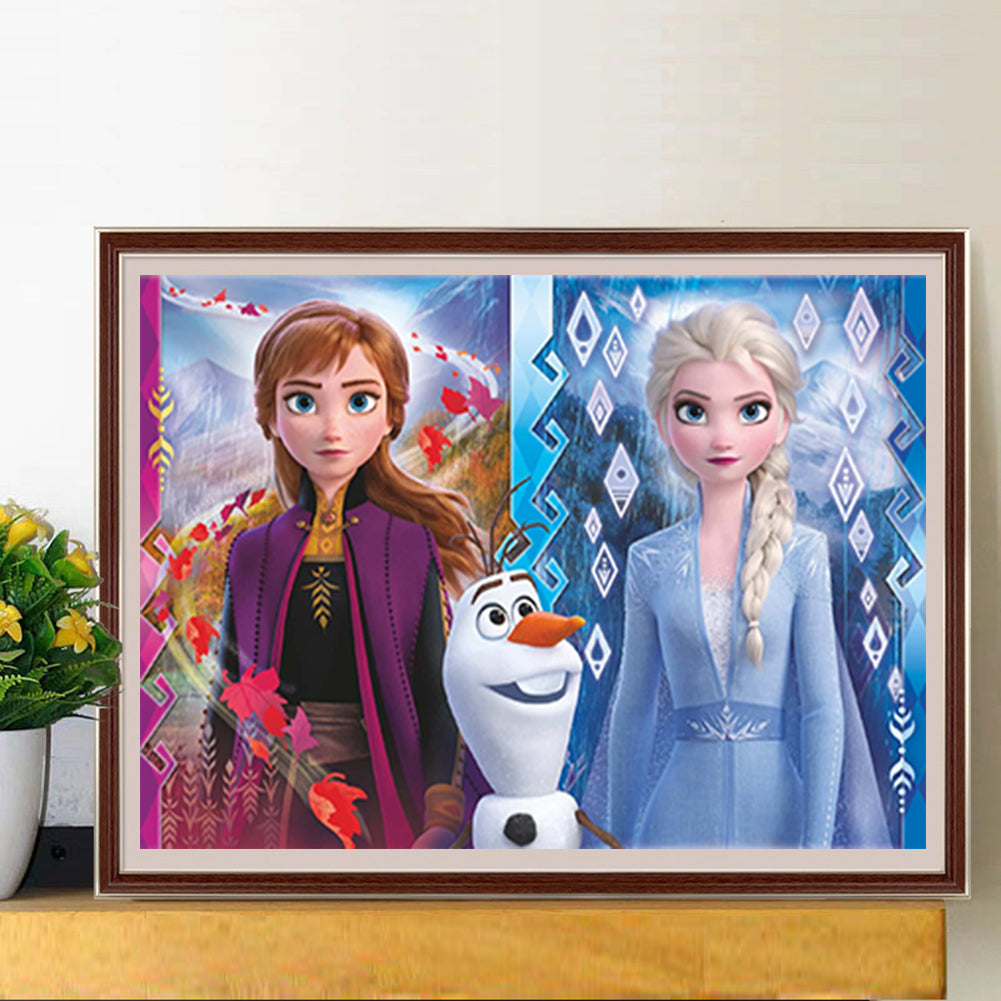 Princess Elsa Princess Anna - Full Round Drill Diamond Painting 50*40CM