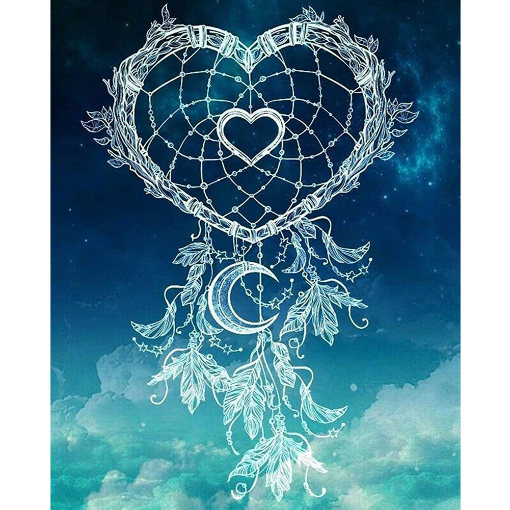 Heart Shaped Dream Catcher - Full Round Drill Diamond Painting 30*40CM