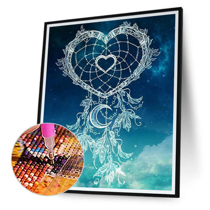 Heart Shaped Dream Catcher - Full Round Drill Diamond Painting 30*40CM