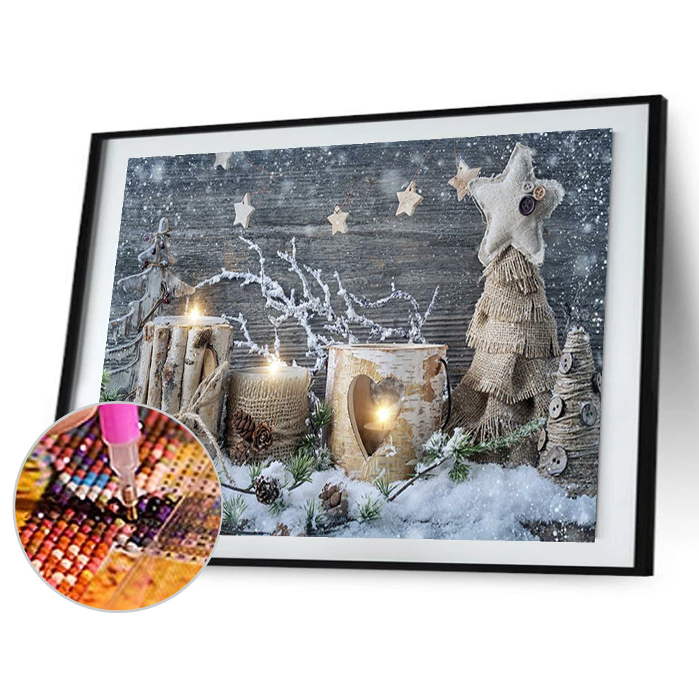 Snowflake Night Light - Full Square Drill Diamond Painting 40*30CM