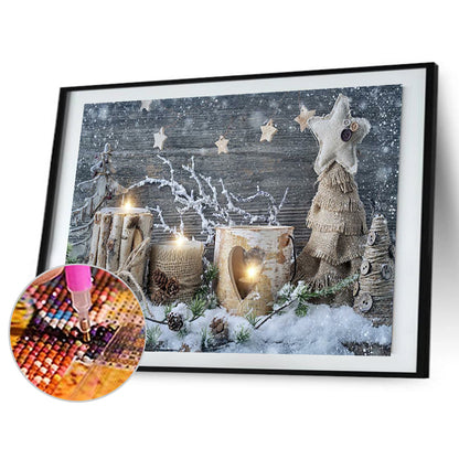 Snow Night Light - Full Square Drill Diamond Painting 40*30CM