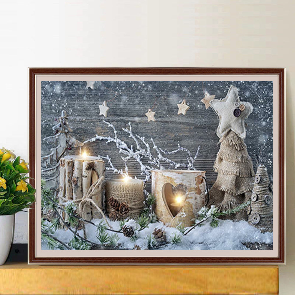 Snowflake Night Light - Full Square Drill Diamond Painting 40*30CM