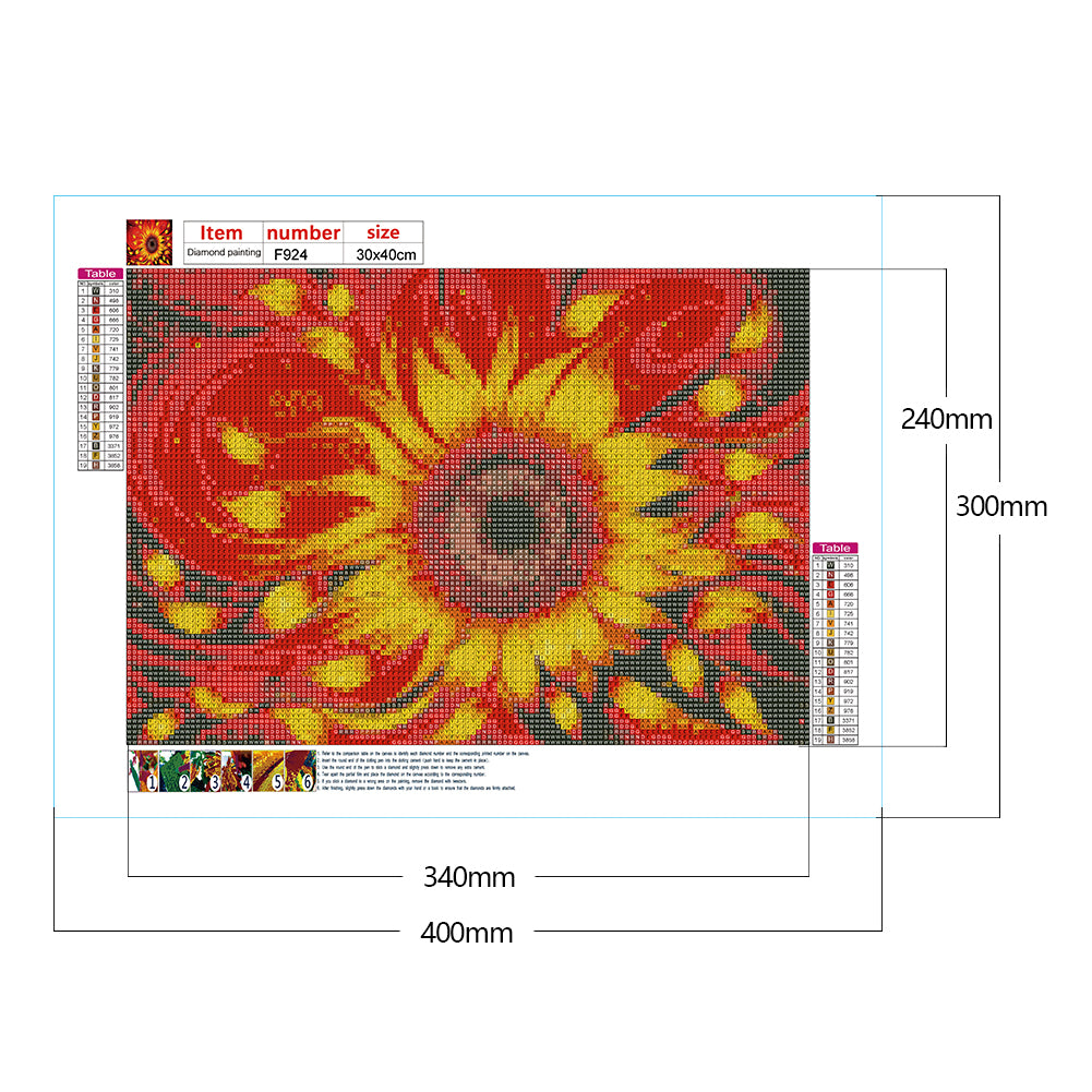 Flowing Sunflower - Full Square Drill Diamond Painting 40*30CM