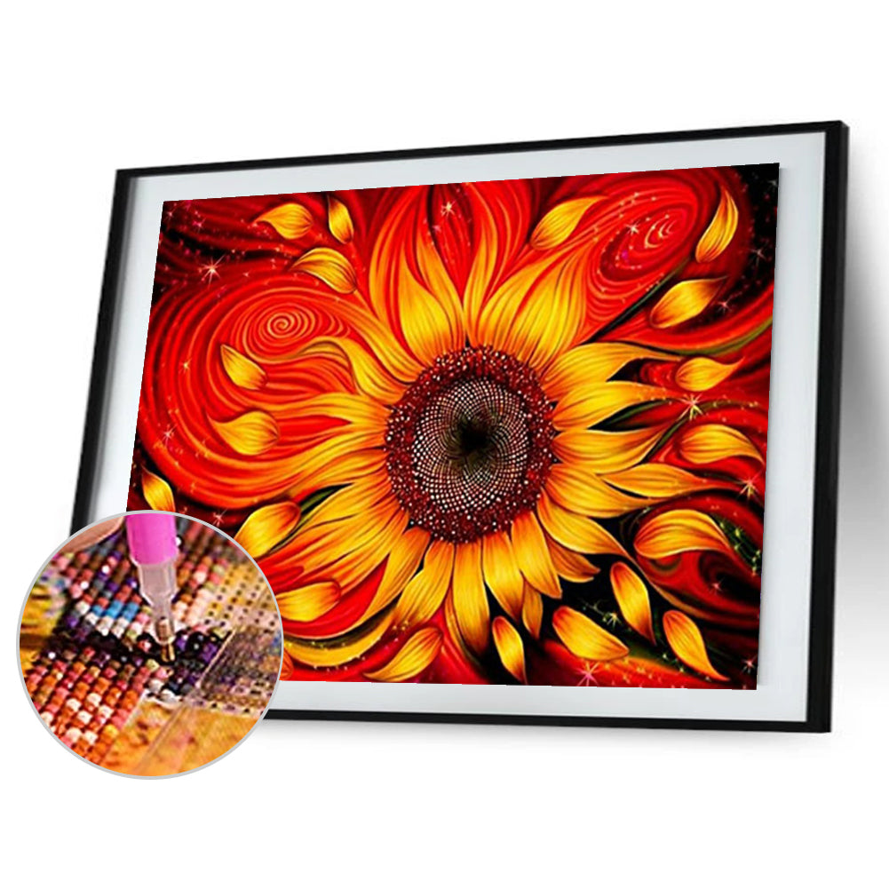 Flowing Sunflowers - Full Square Drill Diamond Painting 40*30CM