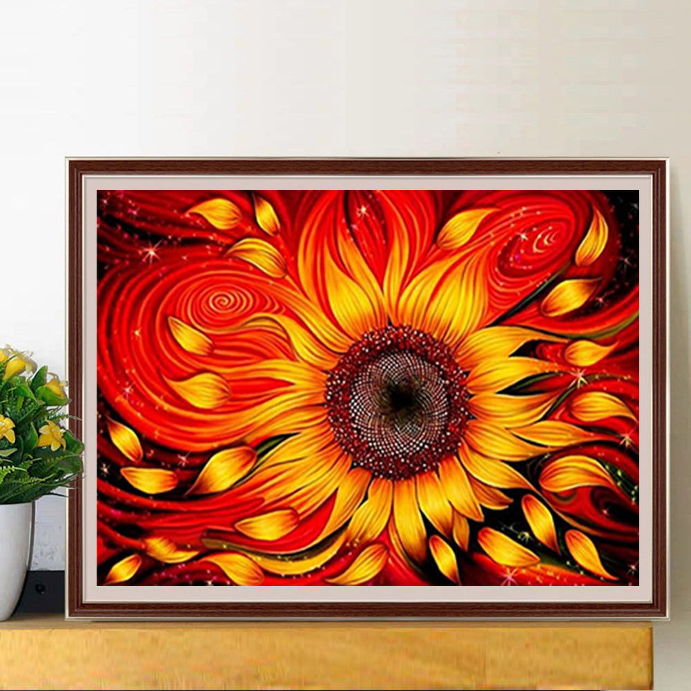 Flowing Sunflowers - Full Square Drill Diamond Painting 40*30CM