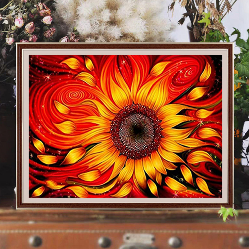 Flowing Sunflowers - Full Square Drill Diamond Painting 40*30CM