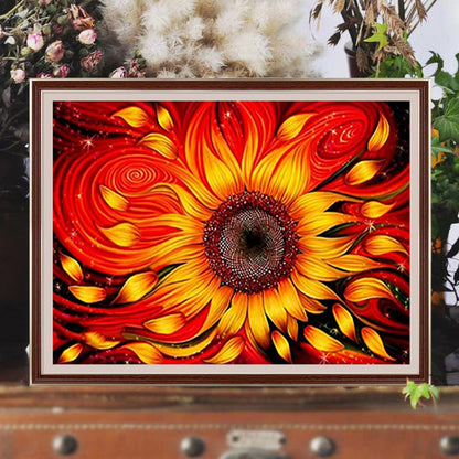 Flowing Sunflower - Full Square Drill Diamond Painting 40*30CM