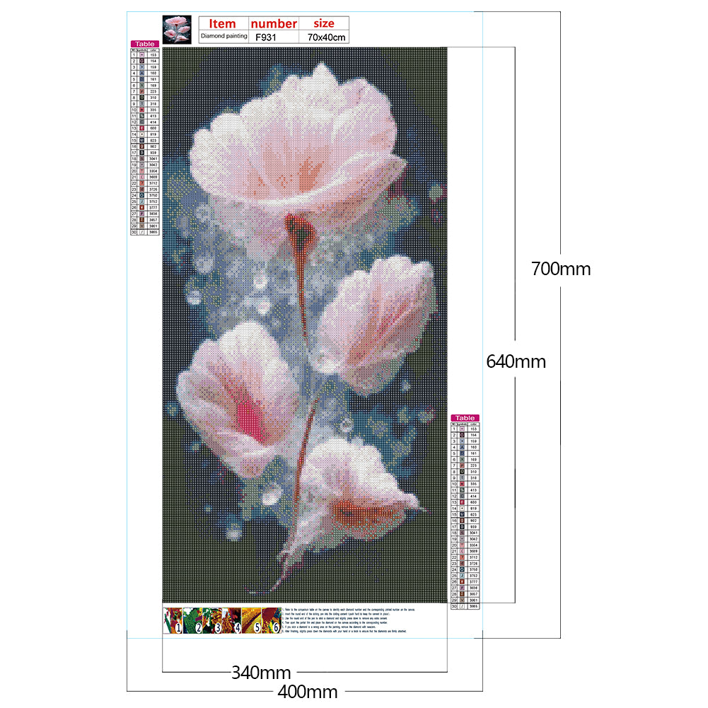 Water Drop Flower - Full Square Drill Diamond Painting 40*70CM