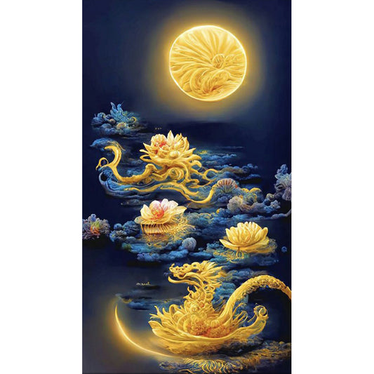 Dragon Moon - Full Square Drill Diamond Painting 40*70CM