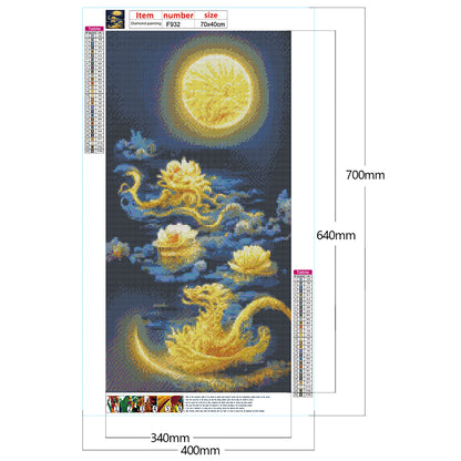 Dragon Moon - Full Square Drill Diamond Painting 40*70CM