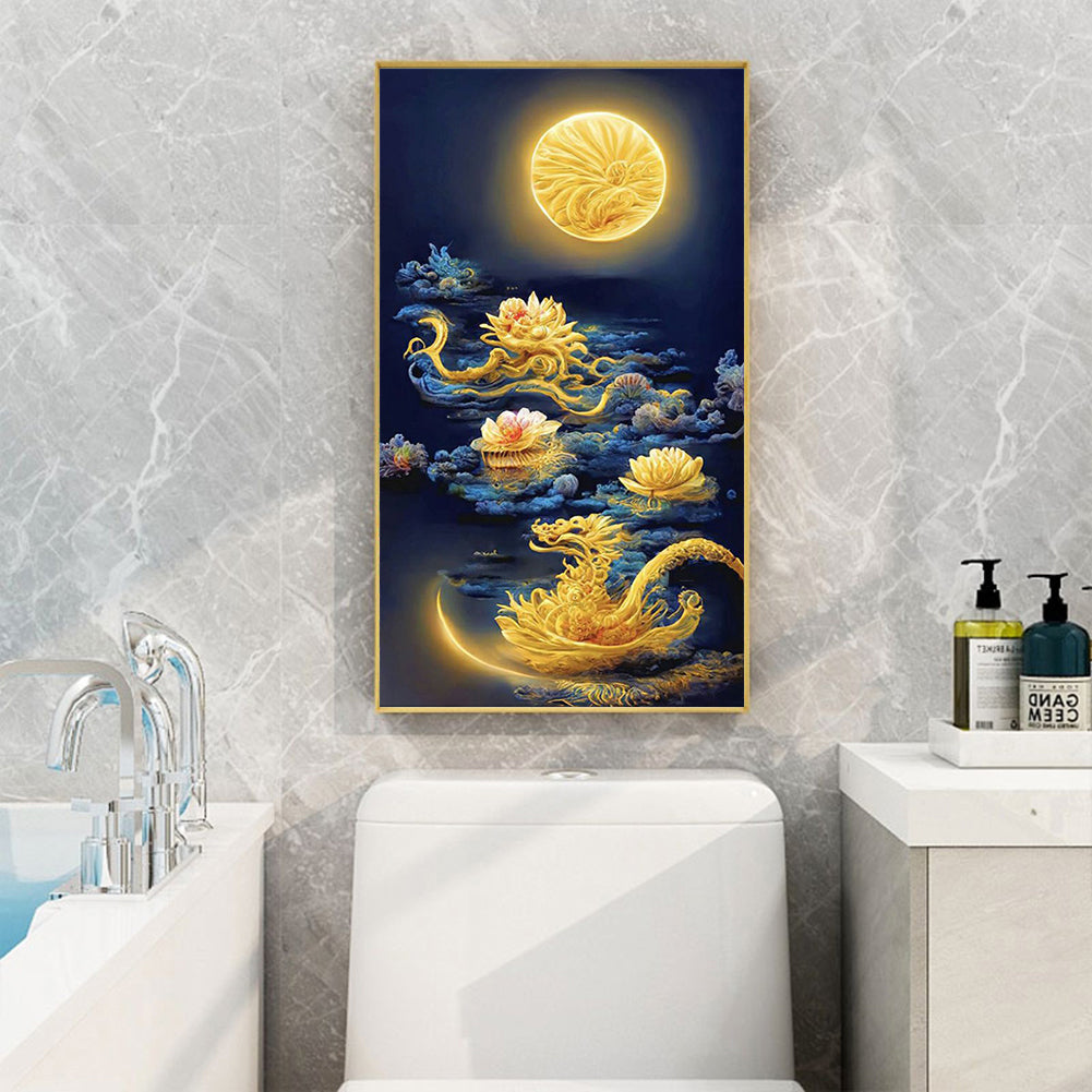 Dragon Moon - Full Square Drill Diamond Painting 40*70CM