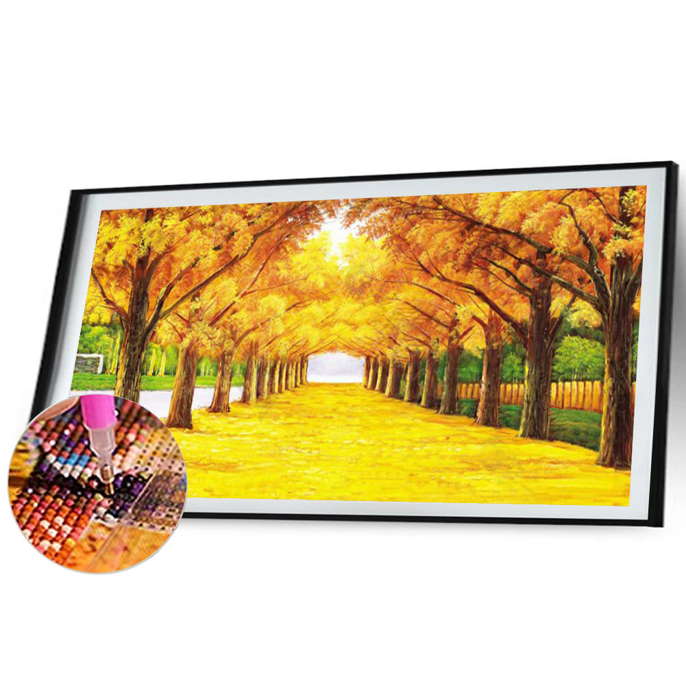 Autumn Maple Road - Full Square Drill Diamond Painting 100*50CM