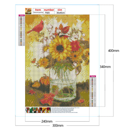 Vase Bird - Full Square Drill Diamond Painting 30*40CM