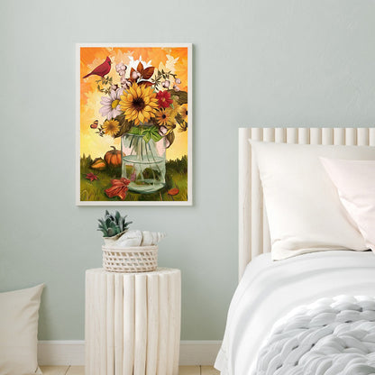 Vase Bird - Full Square Drill Diamond Painting 30*40CM