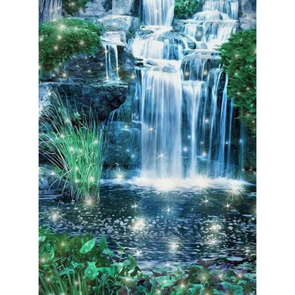 Forest Waterfall - Full Square Drill Diamond Painting 30*40CM