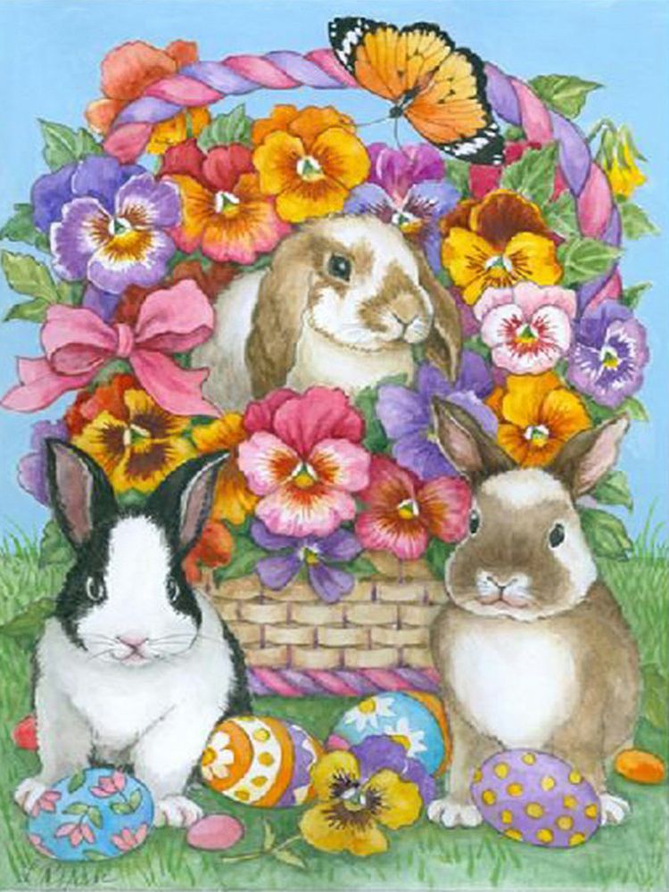 Rabbit - Full Round Drill Diamond Painting 30*40CM