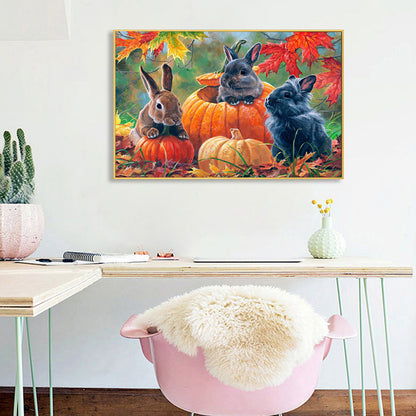 Pumpkin Black Rabbit - Full Round Drill Diamond Painting 40*30CM