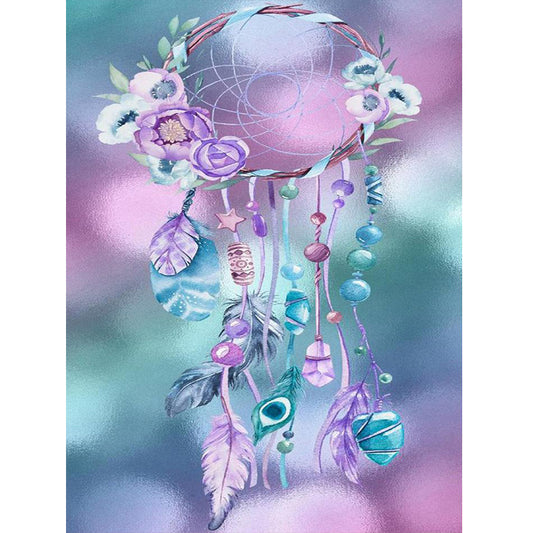 Flower Dream Catcher - Full Round Drill Diamond Painting 40*50CM