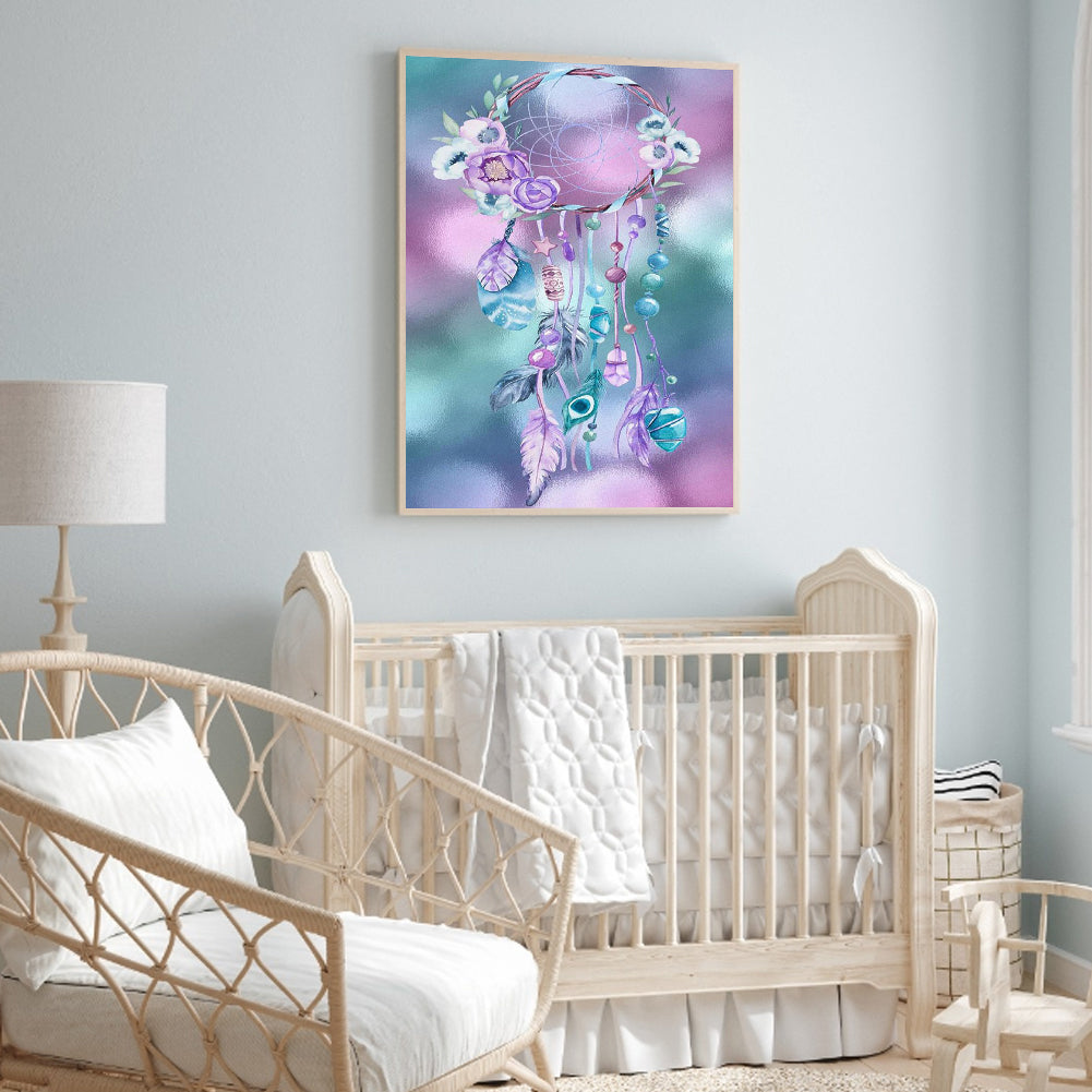 Flower Dream Catcher - Full Round Drill Diamond Painting 40*50CM