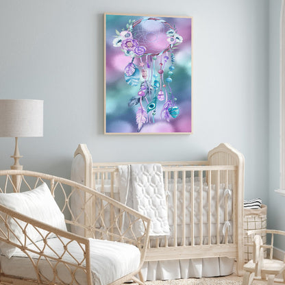 Flower Dream Catcher - Full Round Drill Diamond Painting 40*50CM