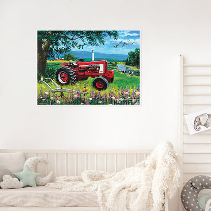 Red Truck - Full Round Drill Diamond Painting 50*40CM