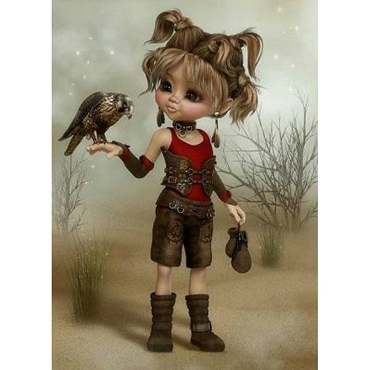 Owl Girl - Full Square Drill Diamond Painting 50*60CM