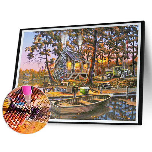 Dock Cabin - Full Round Drill Diamond Painting 50*40CM