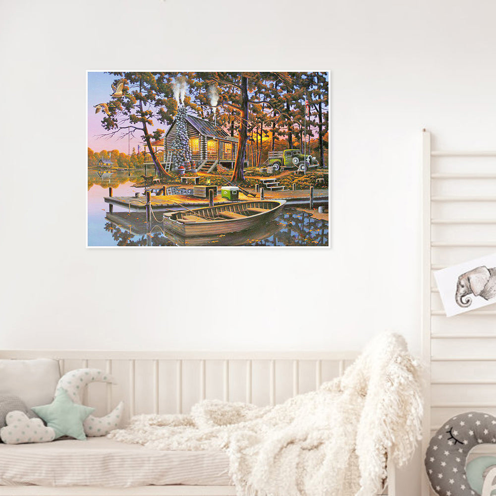Dock Cabin - Full Round Drill Diamond Painting 50*40CM