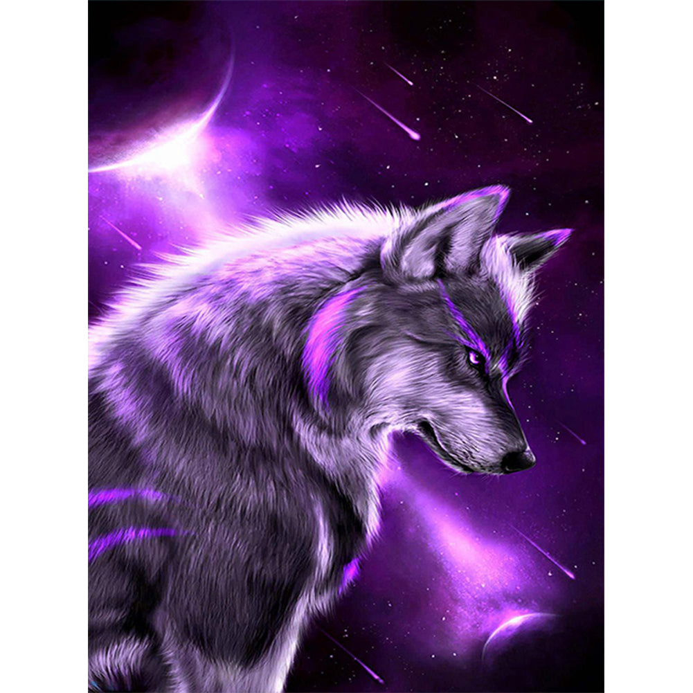 Purple Wolf - Full Round Drill Diamond Painting 40*50CM