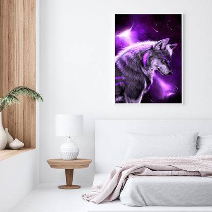 Purple Wolf - Full Round Drill Diamond Painting 40*50CM