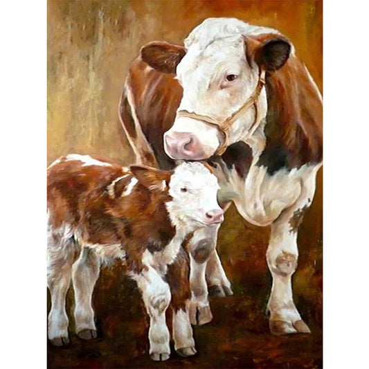 Cow Mother And Son - Full Square Drill Diamond Painting 30*40CM