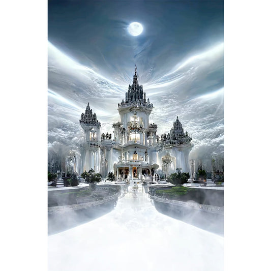 Fantasy White Palace - Full Round Drill Diamond Painting 40*70CM