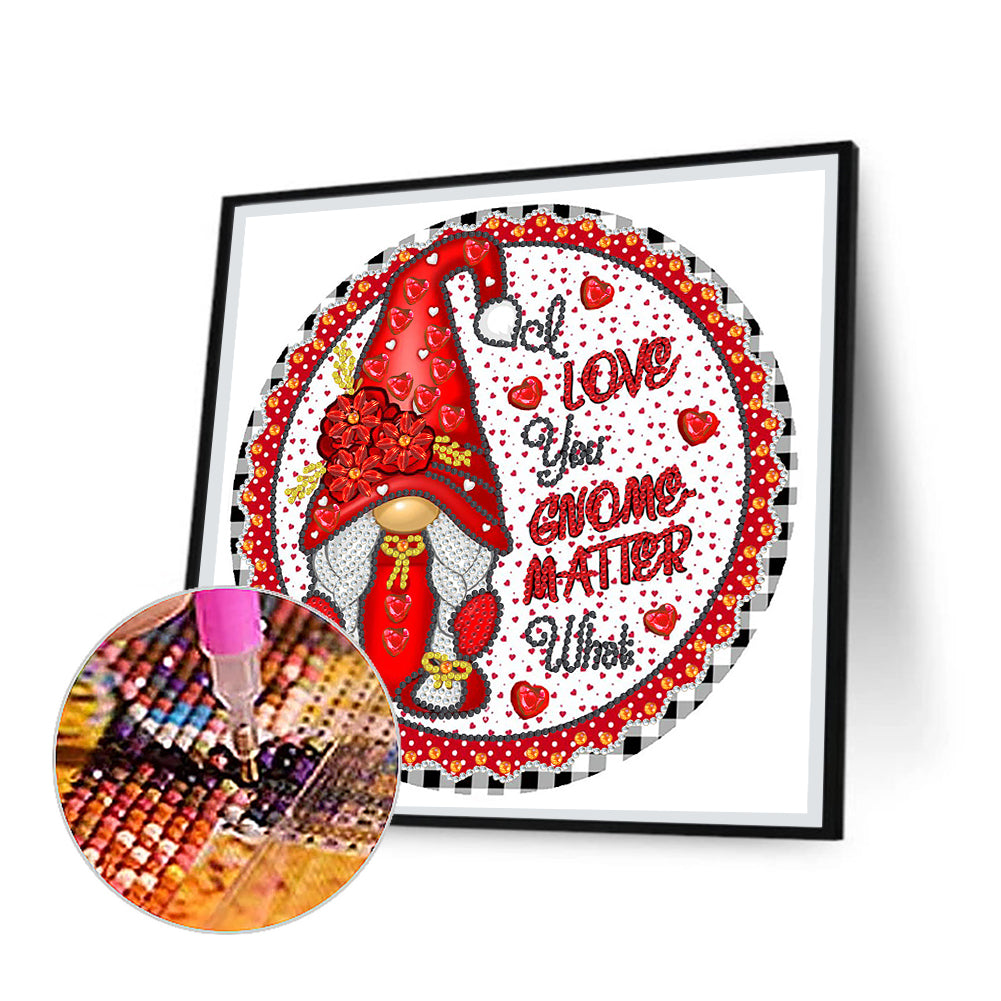 Valentine Gnome - Special Shaped Drill Diamond Painting 30*30CM