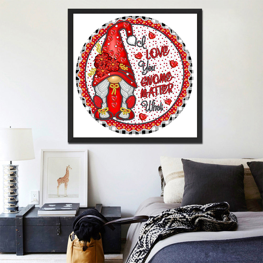 Valentine Gnome - Special Shaped Drill Diamond Painting 30*30CM