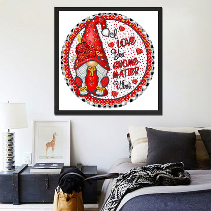 Valentine Gnome - Special Shaped Drill Diamond Painting 30*30CM