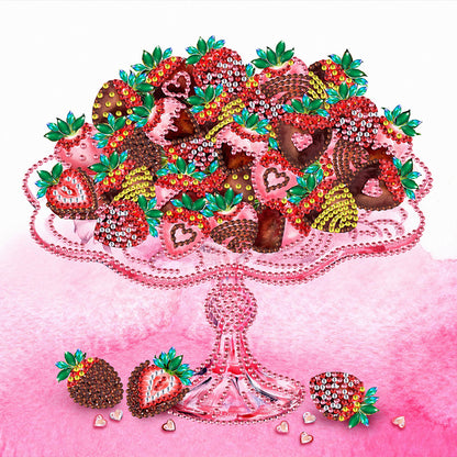 Chocolate Dessert With Strawberries - Special Shaped Drill Diamond Painting 30*30CM