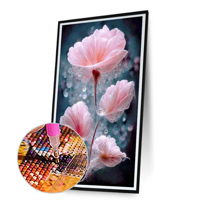 Water Drop Flowers - Full Round Drill Diamond Painting 40*70CM