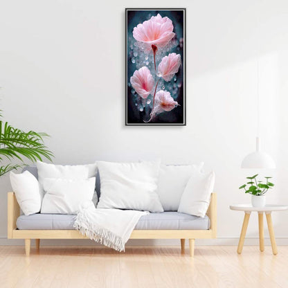 Water Drop Flowers - Full Round Drill Diamond Painting 40*70CM