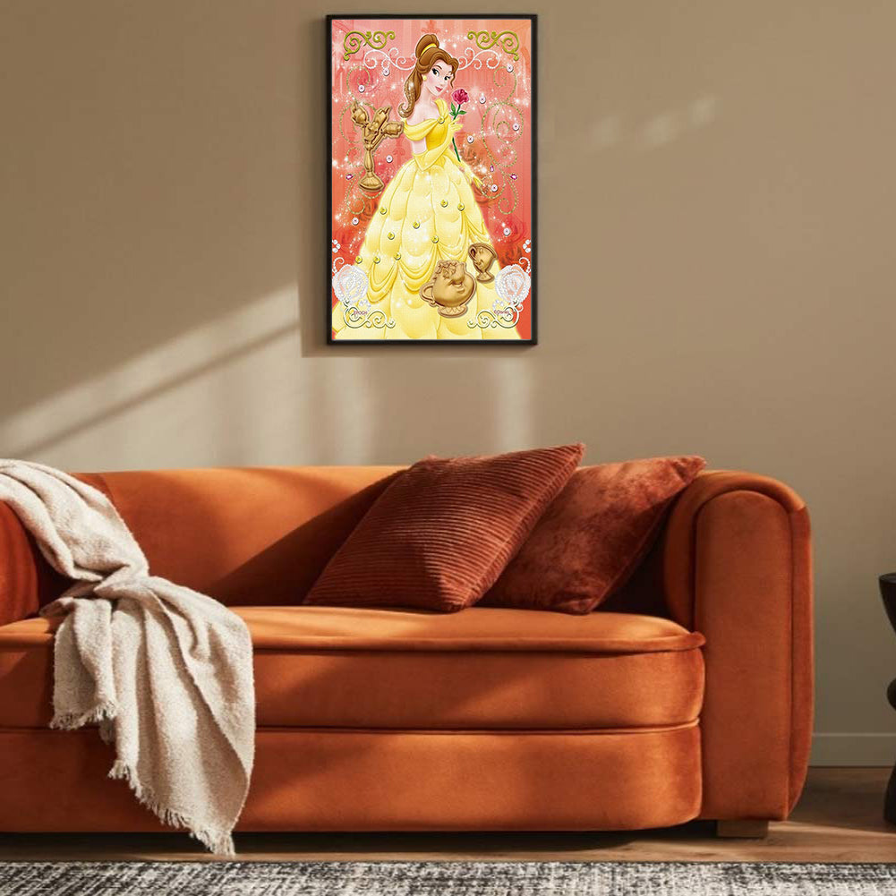Disney Princess Belle - Full Round Drill Diamond Painting 30*50CM