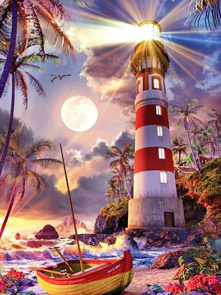 Lighthouse - Full Round Drill Diamond Painting 40*50CM