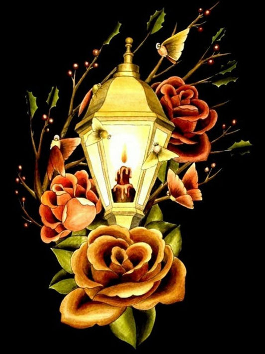 Rose Lamp - Full Round Drill Diamond Painting 50*60CM