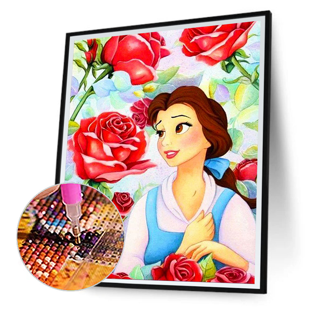 Princess Belle 30*40CM(Canvas) Full Round Drill Diamond Painting