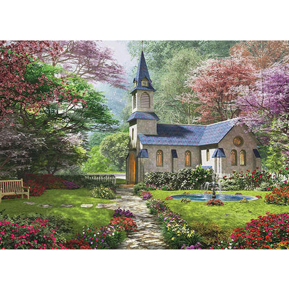 Garden Church - Full Round Drill Diamond Painting 60*50CM