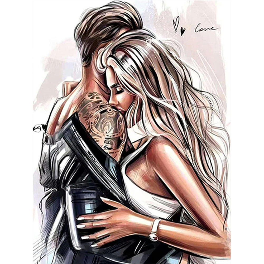 Couple Hugging - Full Round Drill Diamond Painting 30*40CM