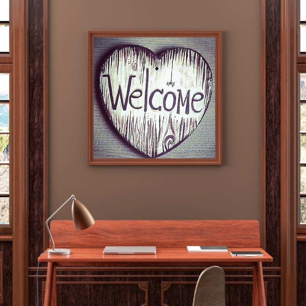 Welcome Calligraphy And Painting - Full Square Drill Diamond Painting 30*30CM