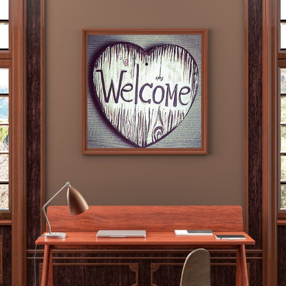 Welcome Calligraphy And Painting - Full Square Drill Diamond Painting 30*30CM