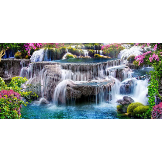 Waterfall In Forest - Full Square Drill Diamond Painting 80*40CM