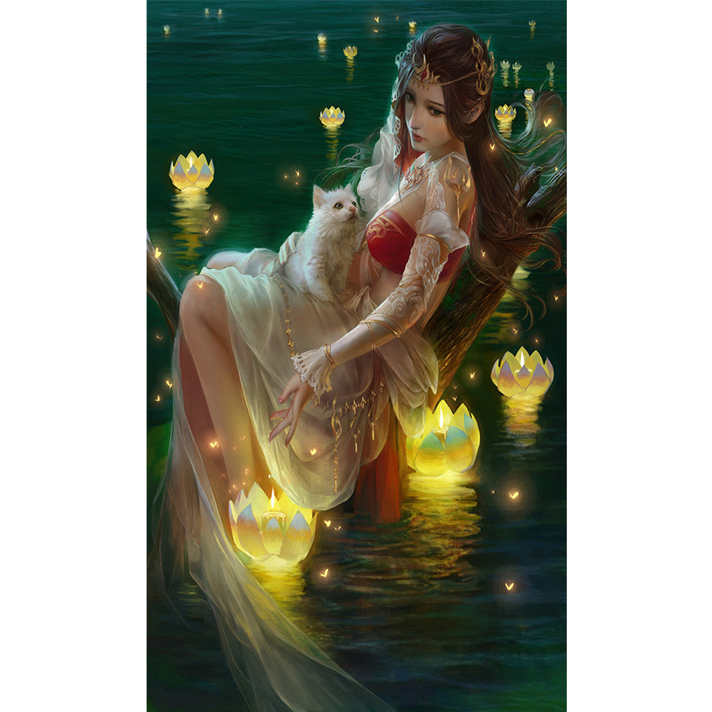 Gamified Girl - Full Round Drill Diamond Painting 30*50CM